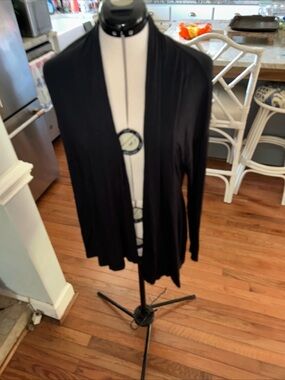 Tahari Black Lightweight Open Cardigan
